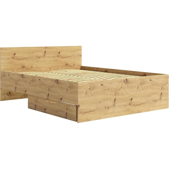 BETTSO Lit en chêne moderne MAXIVO avec coffre de lit et cadre en bois pour la chambre à coucher