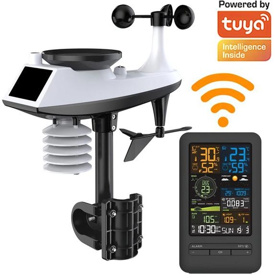 Betuyoo Station météo Wifi intelligente Tuya maison numérique vitesse du vent Direction pluie lumière Index qualité de lair température humidité moniteur