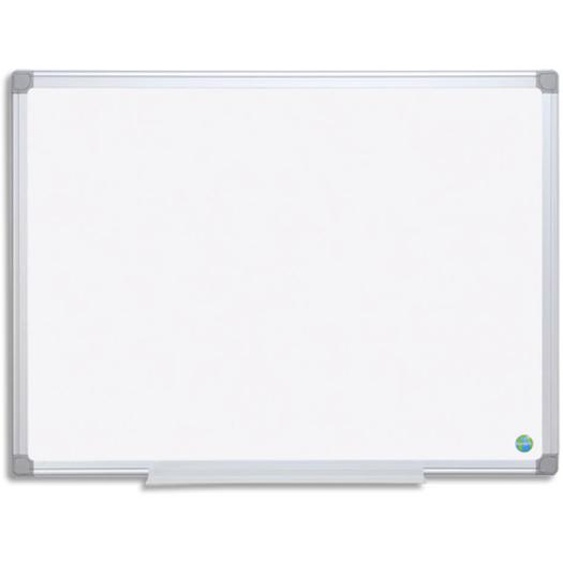 BI-OFFICE Tableau Blanc Earth acier laquée, magnétique, cadre aluminium, porte-stylos Format L120xH90 cm