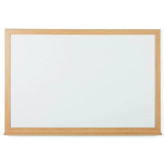 Bi-Office Tableau blanc laqué Earth - L.120 x H.90 cm - Magnétique - Cadre Bois Chêne