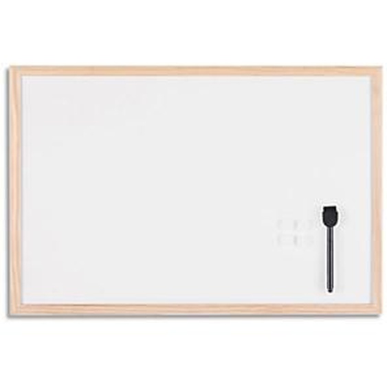 BI-OFFICE Tableau blanc magnétique, surface en acier laqué, avec cadre en bois 90x60 cm MM07001010-905