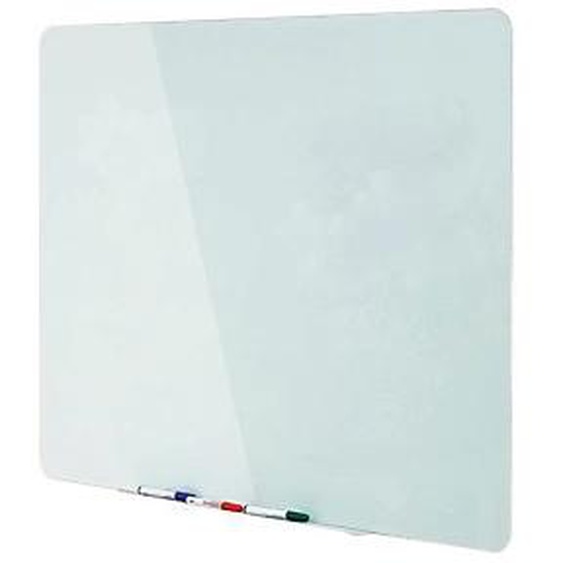 Bi-Office Tableau blanc verre trempé - Surface magnétique - L.150 x H.120 cm