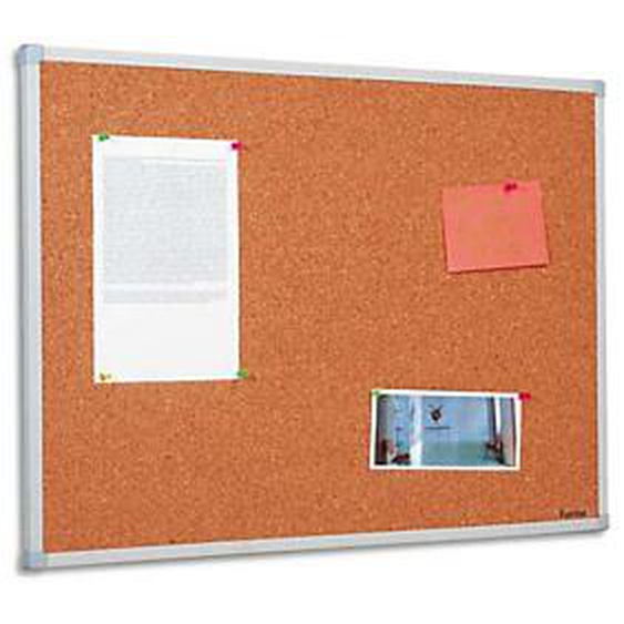 BI-OFFICE Tableau daffichage en Liège, cadre en PVC Gris - Format : L120 x H90 cm