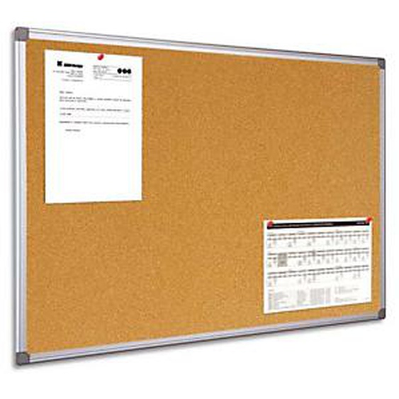 BI-OFFICE Tableau daffichage en Liège, cadre en PVC Gris - Format : L90 x H60 cm