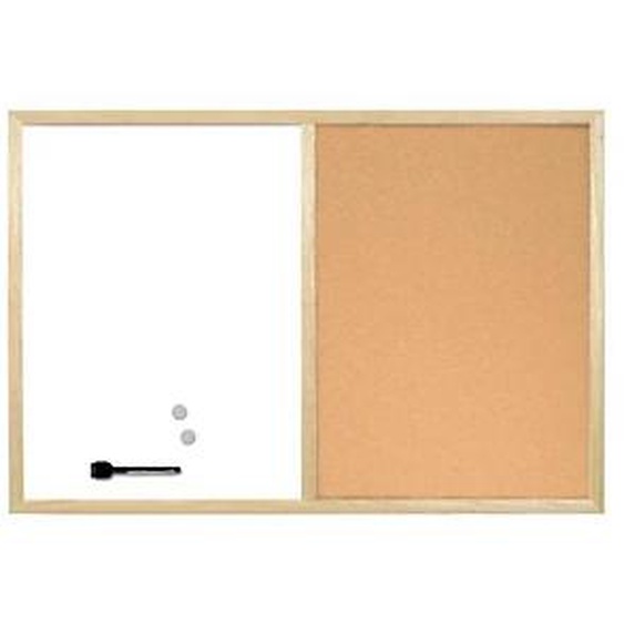 BI-OFFICE Tableau daffichage en liège et blanc magnétique effaçable à sec 90x60cm MX07106010-905