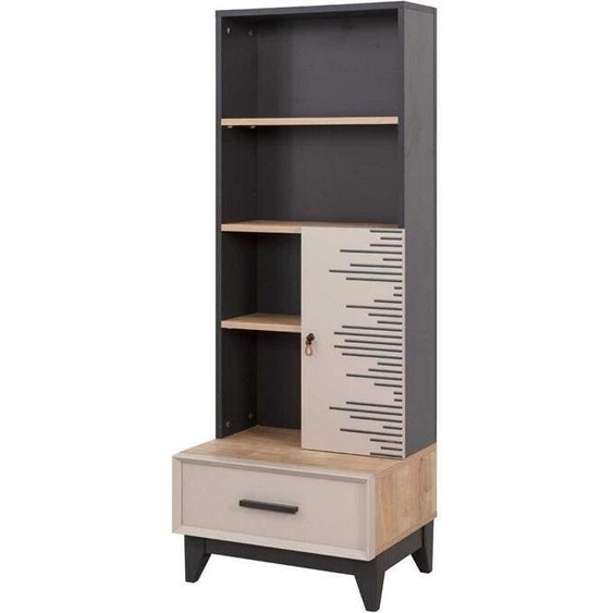 Bibliothèque armoire chambre denfant étagère bois armoire bois gris bureau JVmoebel