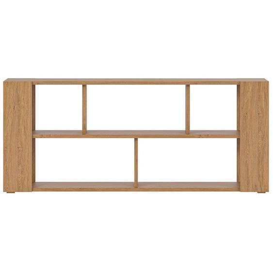 Bibliothèque basse ouverte design finition bois clair chêne L168 cm MUSSO