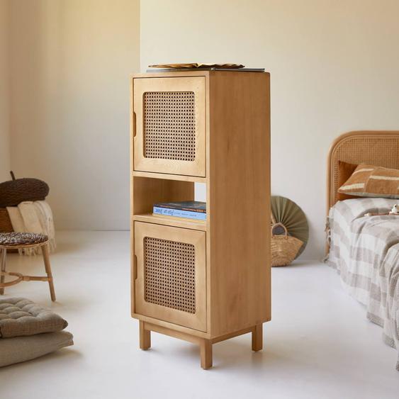 Bibliothèque Basse Enfant En Bois Dorme Massif Et Cannage Luis Naturel
