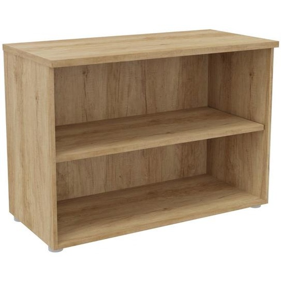 Bibliothèque basse sans porte L.100 x P.48 x H.72 cm - Chêne Nebraska