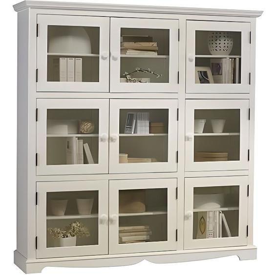 Bibliothèque Blanche 9 Portes Vitrées de Style …