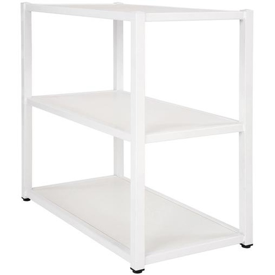 Bibliothèque Budget - Elément départ - L.80 x P.42 x H.73,5 cm - Plateau Blanc - Pieds Blanc
