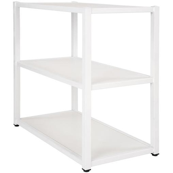 Bibliothèque Budget - Elément départ - L.80 x P.42 x H.73,5 cm - Plateau Blanc - Pieds Blanc