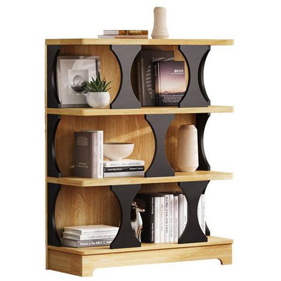 Bibliothèque design moderne creuse - Gain de place, bois, 80 cm x 30 cm x 100 cm