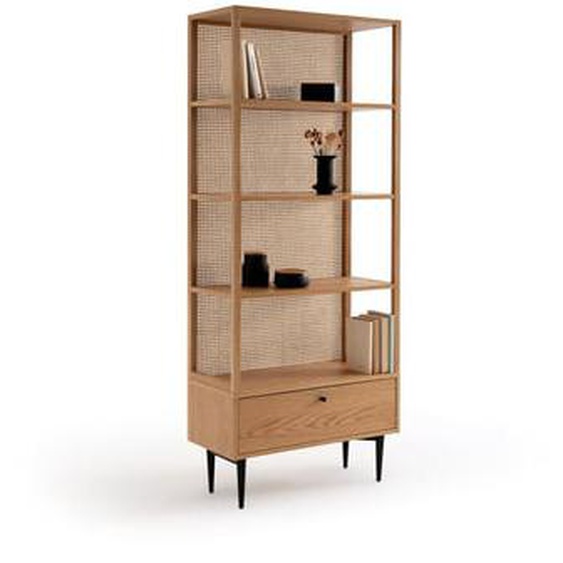 Bibliothèque en chêne et cannage de rotin, Noya