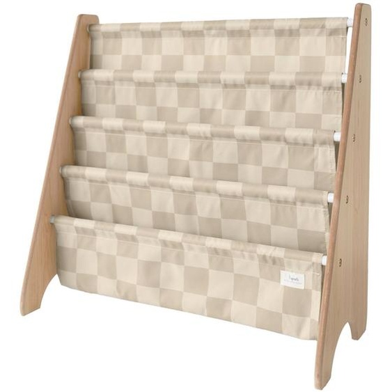 Bibliothèque En Tissu Recyclé Damier Beige Beige, Écru