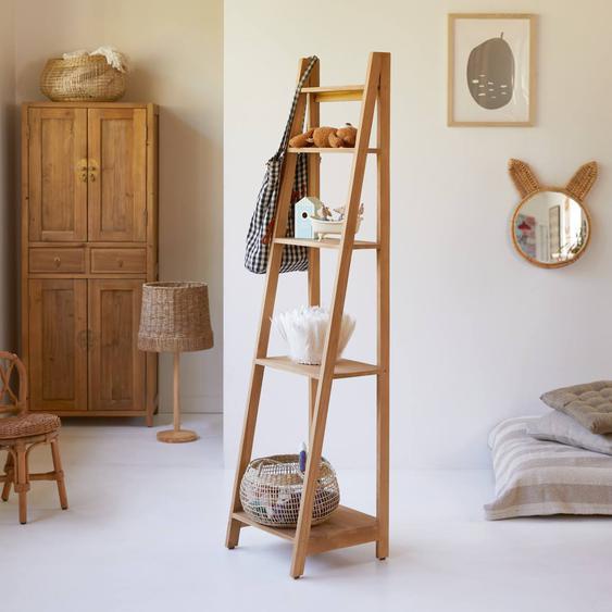 Bibliothèque Enfant En Bois De Teck 40x160 Bahya Step Naturel