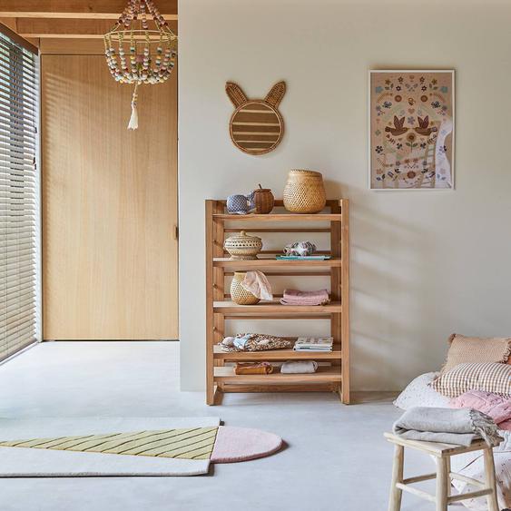 Bibliothèque Enfant En Bois De Teck 80x115 Sera Naturel