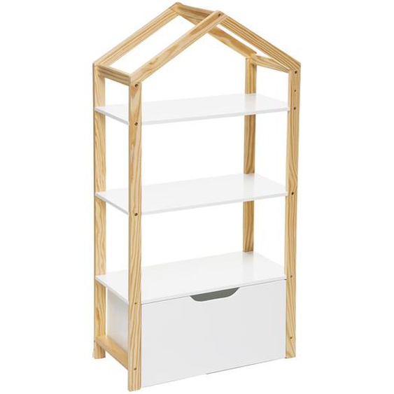 Bibliothèque enfant Maison Blanc, H.120 cm