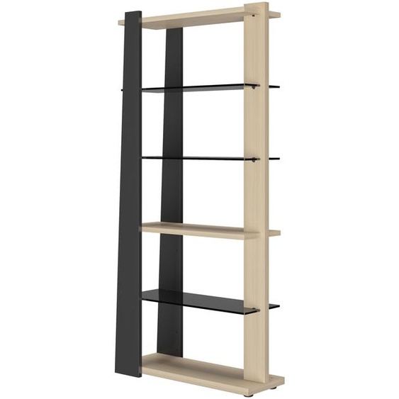 Bibliothèque Fusion - L.87 x H.190 cm - Chêne structuré