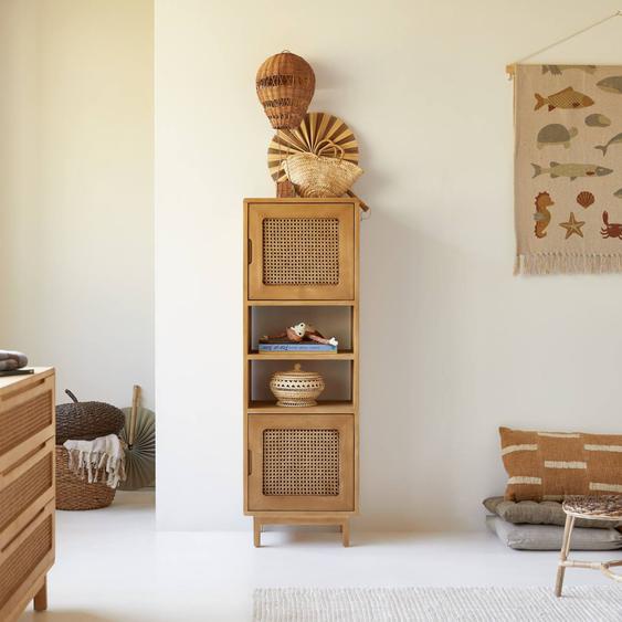 Bibliothèque Haute Enfant En Bois Dorme Et Cannage Luis Naturel