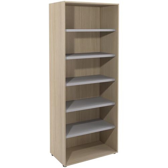 Bibliothèque haute sans porte L.80 x P.48 x H.201 cm - Chêne