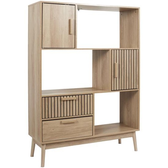 Bibliothèque Klaus M1 avec tiroirs et portes - Ethétique bois