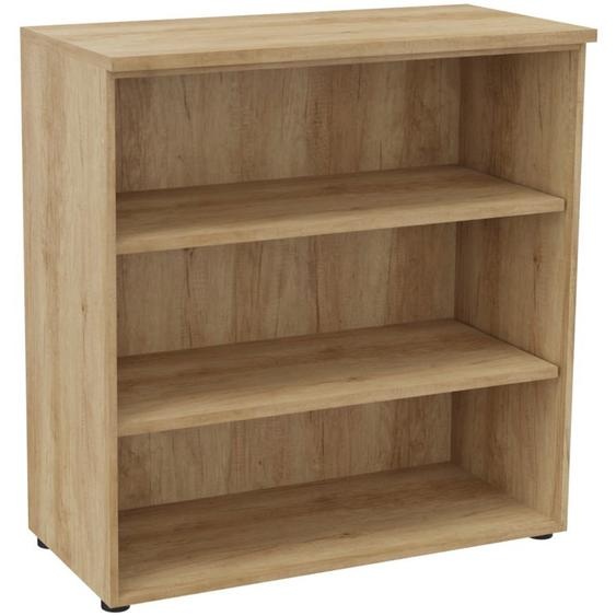 Bibliothèque mi-hauteur sans porte L.100 x P.48 x H.104 cm - Chêne Nebraska
