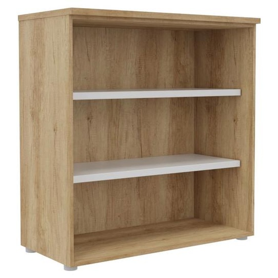 Bibliothèque mi-hauteur sans porte L.100 x P.48 x H.104 cm - Chêne Nebraska