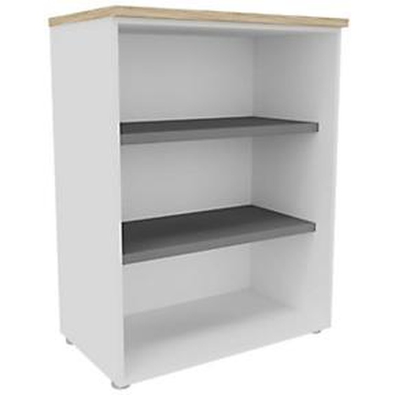 Bibliothèque mi-hauteur sans porte L.80 x P.48 x H.104 cm - Chêne Nebraska
