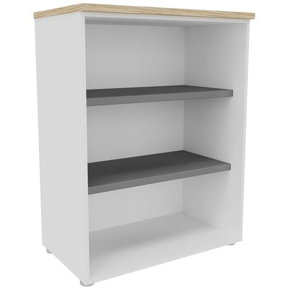 Bibliothèque mi-hauteur sans porte L.80 x P.48 x H.104 cm - Chêne Nebraska