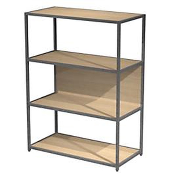 Bibliothèque modulable Cassandra L.90 x H.122 cm - Chêne et Anthracite