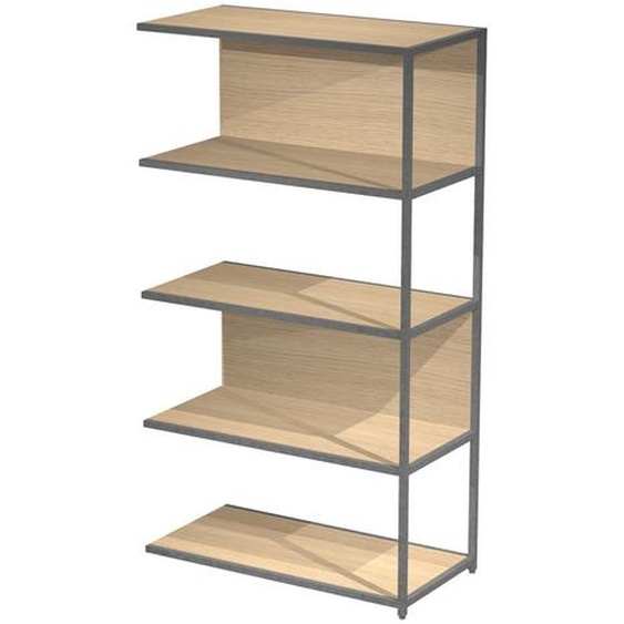 Bibliothèque module suivant Cassandra L.90 x H.161 cm - Chêne et Anthracite