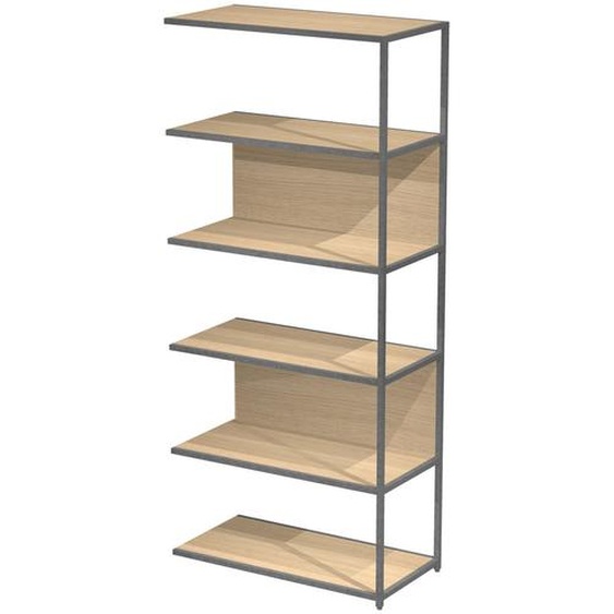 Bibliothèque module suivant Cassandra L.90 x H.200 cm - Chêne et Anthracite