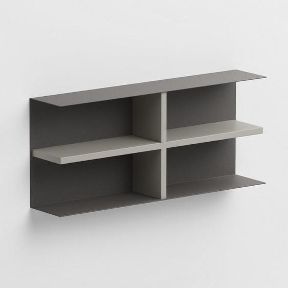 Bibliothèque murale BUREAU structure métal ardoise étagère stratifié écologique gris tourterelle