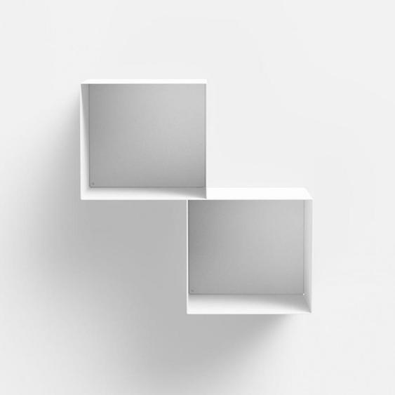 Bibliothèque murale grande taille TWIN acier coloris blanc