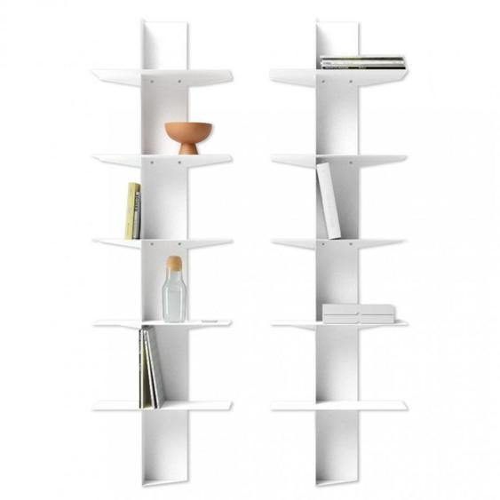 Bibliothèque murale LIFT en aluminium et acier coloris blanc