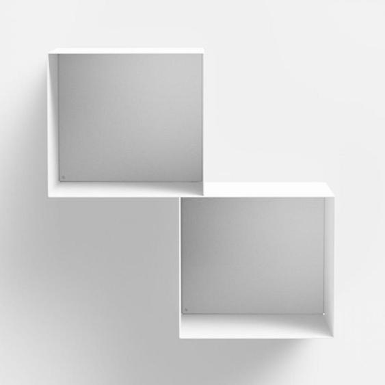 Bibliothèque murale TWIN  acier coloris blanc