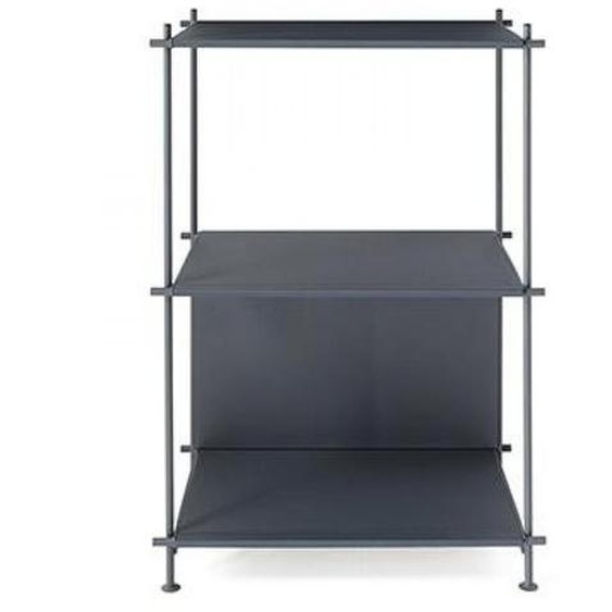 Bibliothèque MUSA  50x37x88cm structure acier étagères panneaux stratifiés/acier noir
