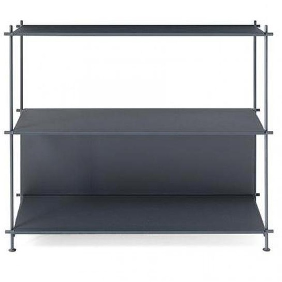 Bibliothèque MUSA  95x37x88cm structure acier étagères panneaux stratifiés/acier noir