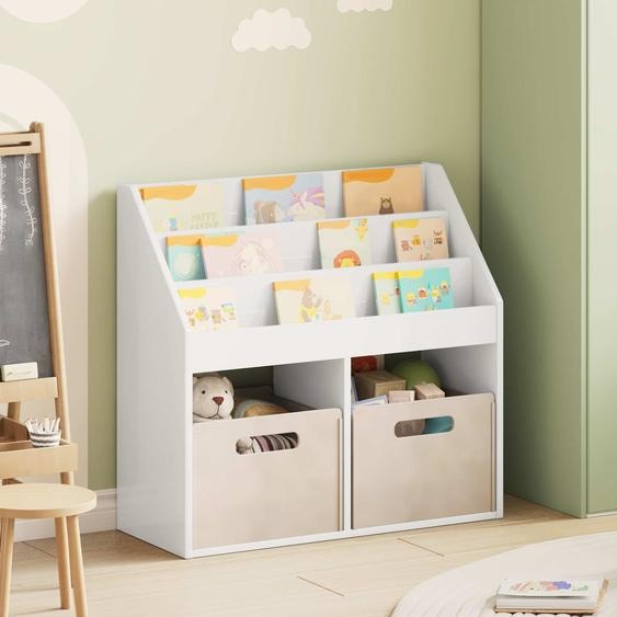 Bibliothèque pour enfants Blanc brillant 72,5 x 29,5 x 69 cm