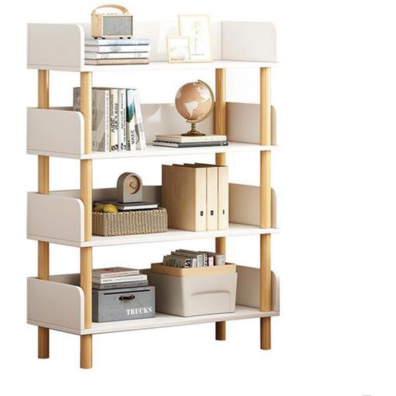 Bibliothèque Scandinave Blanche  Armoire de rangement avec Cube de Rangement Idéal pour Salon, Chambre, Entrée 80*24*118cm