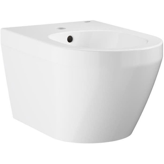 Bidet Suspendu GROHE Euro Ceramic, Porcelaine Vitrifiée Blanc, 1 Trou, Avec Trop-Plein, Fixations Invisibles, HyperClean