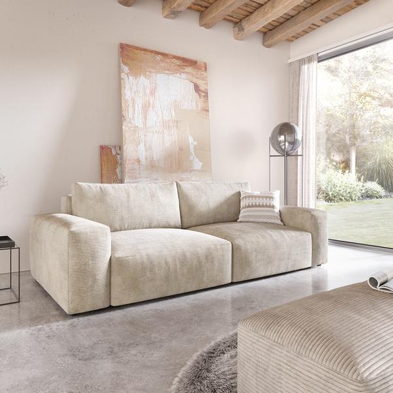 Big Sofa Lanzo XL 270x130 cm Cordge avec Tabouret, Grands canapés