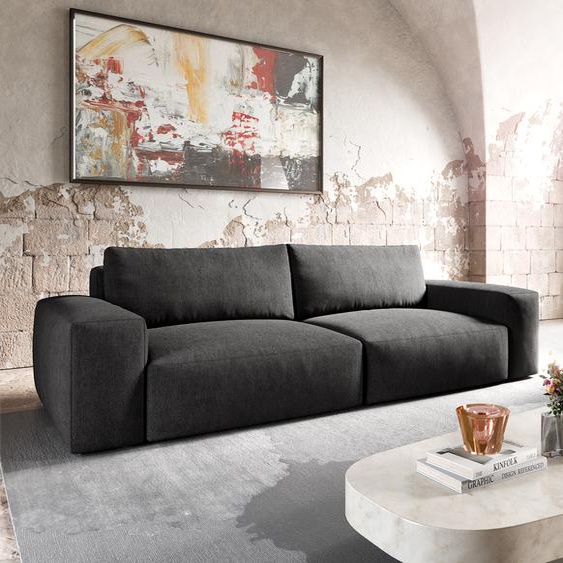 Big Sofa Lanzo XL 270x130 cm microfibre noir, Grands canapés