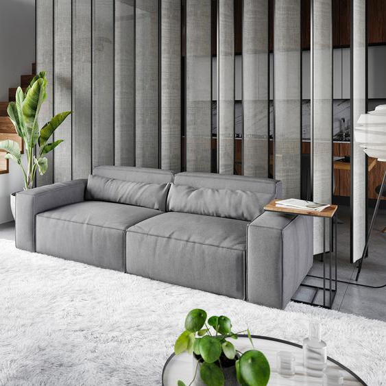 Big-Sofa Sirpio L 260x110 cm Microfibre Gris, Grands canapés