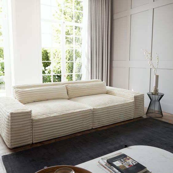 Big-Sofa Sirpio XL 270x130 cm velours côtelé Beige, Grands canapés