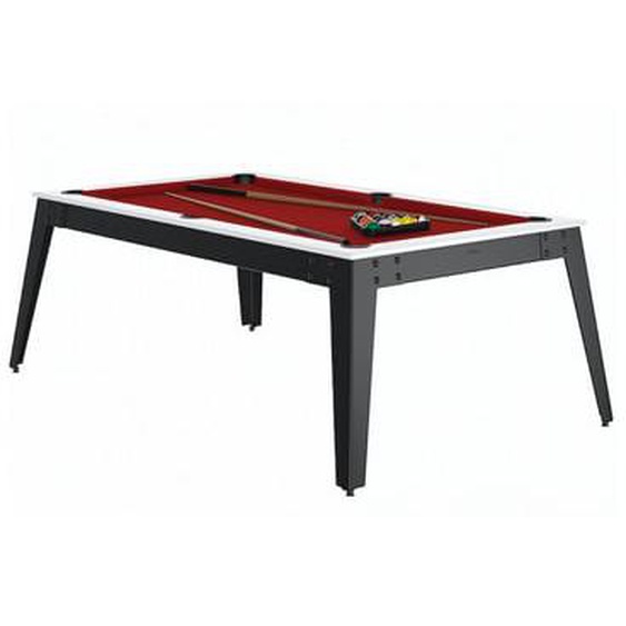 Billard Steel Blanc Pieds Gris Drap Rouge