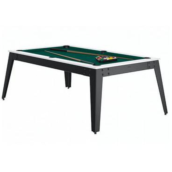 Billard Steel Blanc Pieds Gris Drap Vert