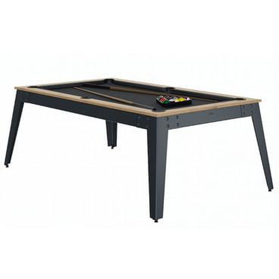 Billard Steel Chene Sable Pieds Gris Drap Gris Ardoise