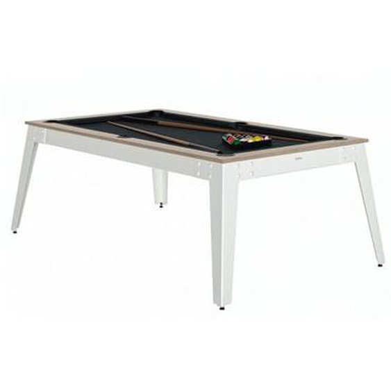 Billard Steel Oslo Pieds Blanc Drap Gris Ardoise